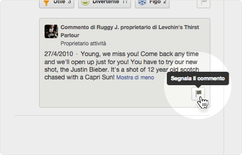 Come segnalere il commento di un proprietario dal sito per computer