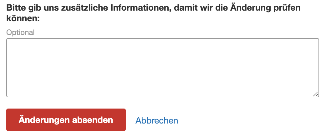 In diesem Feld zusätzliche Informationen angeben