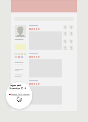 Link zum Melden des User-Profils unterhalb der Profilinformationen